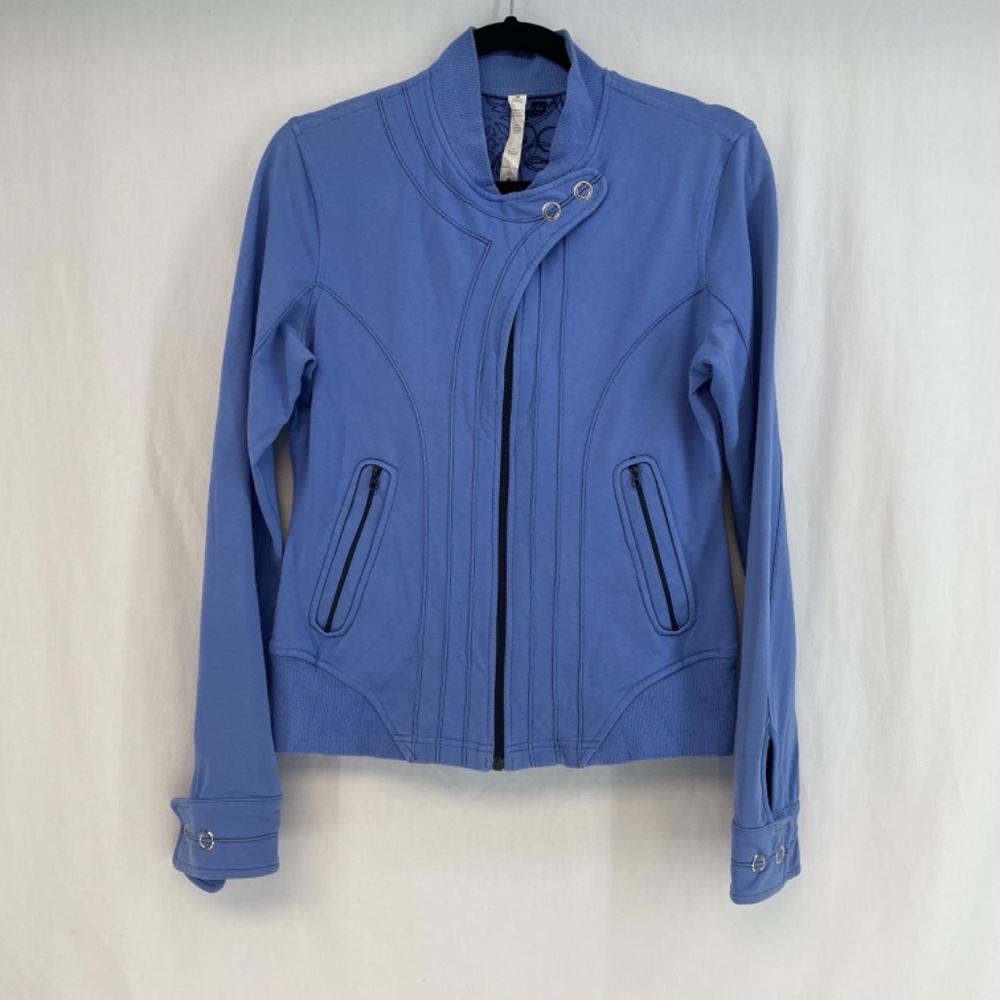 Lululemon Zip Sweater Blue Snap Women 8 VINTAGE - Picture 2 of 16